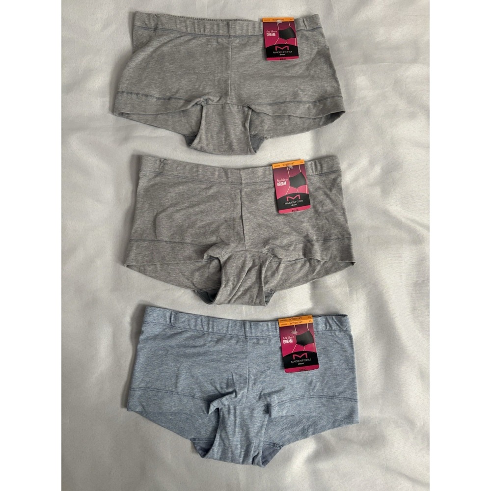 NEW Maidenform Cotton Boyshort Underwear 3 Pair Women's Size Small 5 DM0002